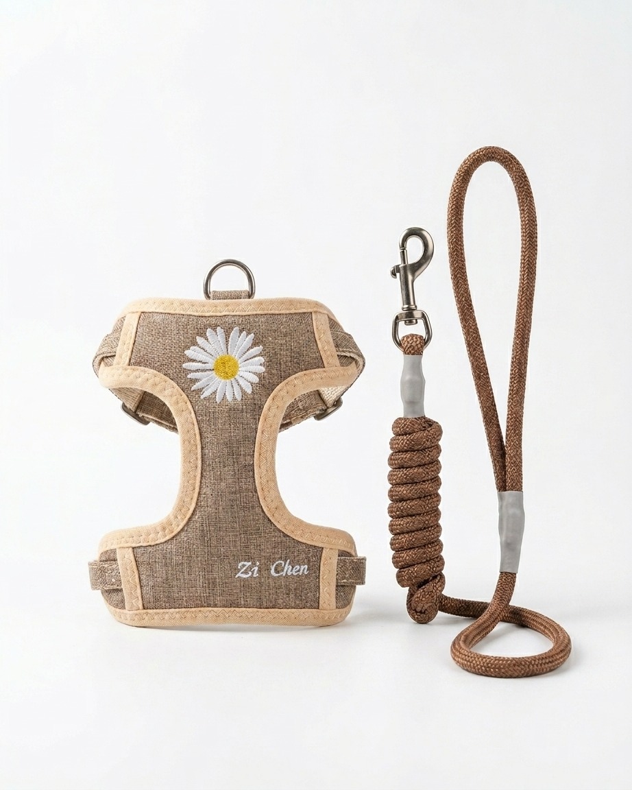 Daisy Embroidered Harness Set