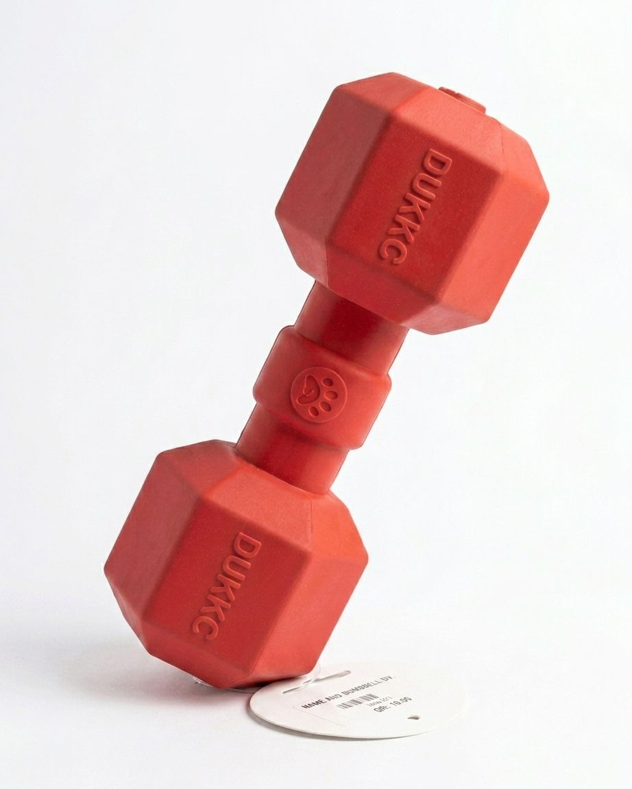 Textured Rubber Dumbbell Chew
